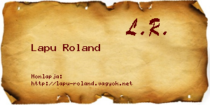 Lapu Roland névjegykártya